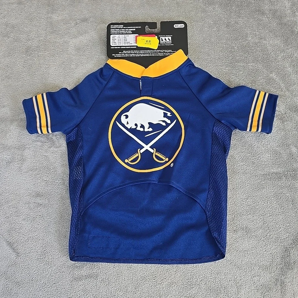 Buffalo Sabers‎ Hockey Jersey Dogs Large Blue NHL Licensed Authentic Sportswear